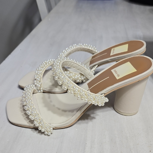 Dolce Vita Women's White Pearl Heels Sz.8 - Picture 5 of 7